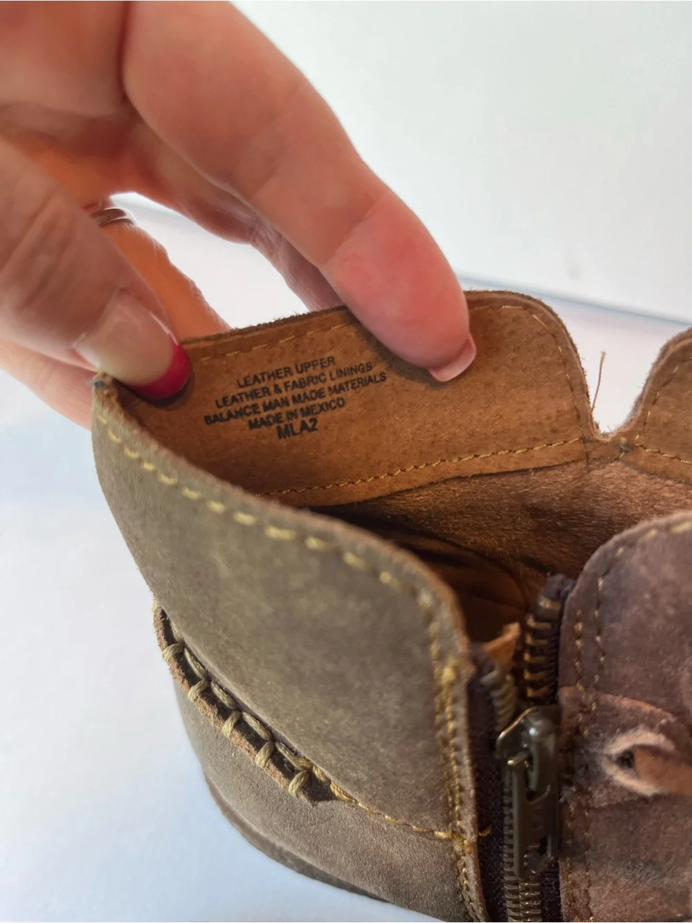 Born Calyn Taupe Leather Ankle Boots